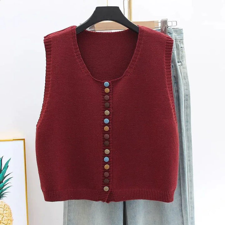 LE MARIBEL | GILET TRICOT CON BOTTONI COLORATI