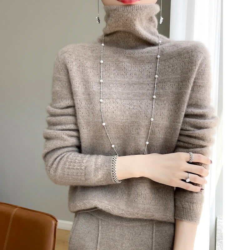 Aria™ - Maglione Collo Alto di Alta Gamma Morbido