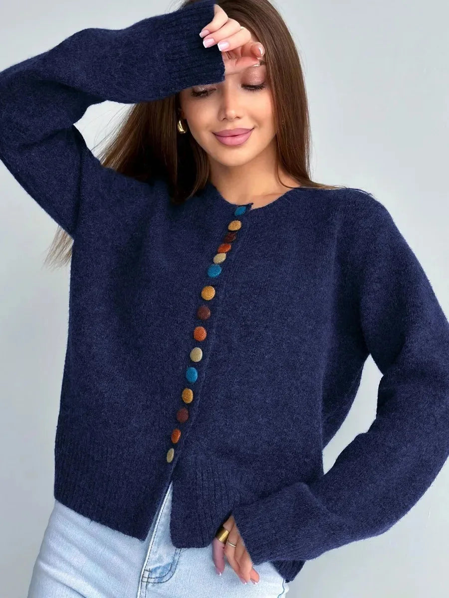 LE NOELLE | CARDIGAN CON BOTTONI ACCENTUATI