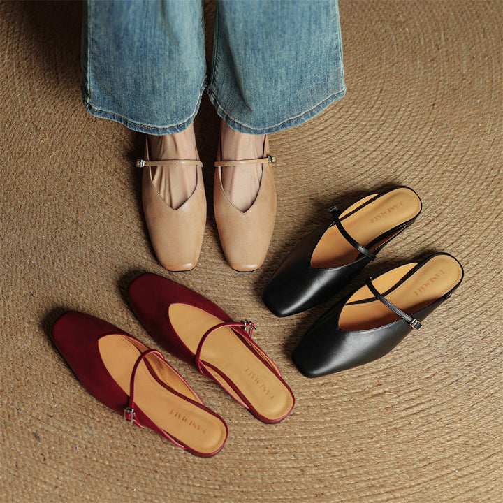 Carol | Mules Mary Jane a Punta Quadrata