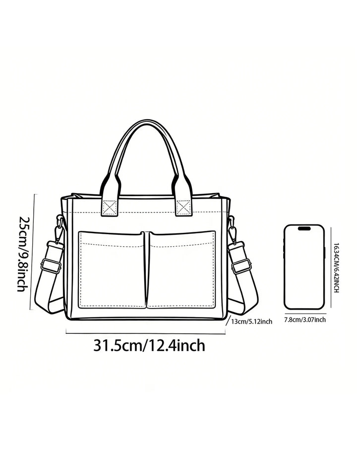Sac en velours côtelé rayé bleu avec imprimé marguerites, grande capacité, plusieurs poches, sac à bandoulière pour les amoureux des fleurs