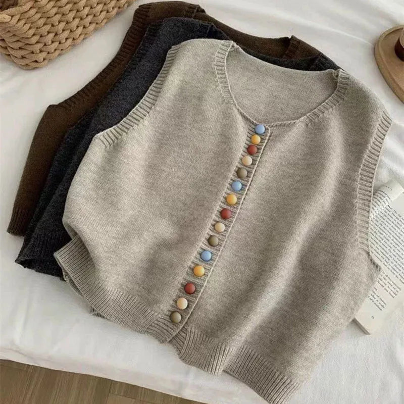 LE MARIBEL | GILET TRICOT CON BOTTONI COLORATI