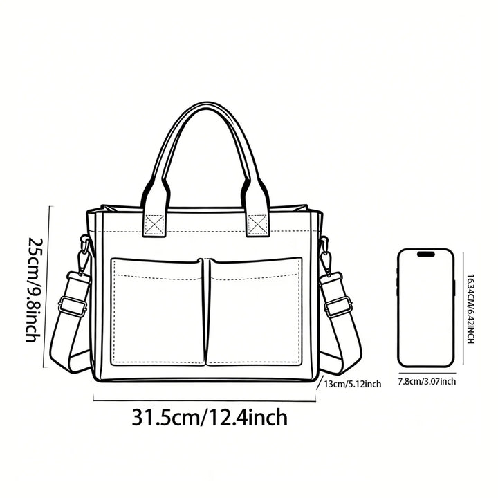 Sac fourre-tout en velours côtelé imprimé floral de paysage parisien Grande capacité Multi Poche Sac à bandoulière amovible
