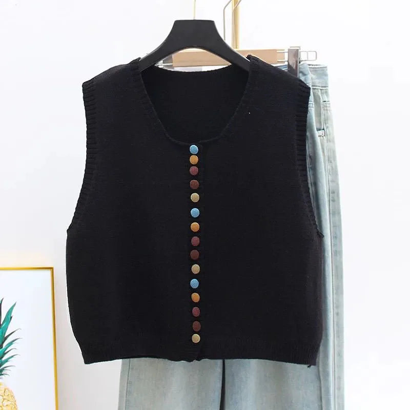 LE MARIBEL | GILET TRICOT CON BOTTONI COLORATI