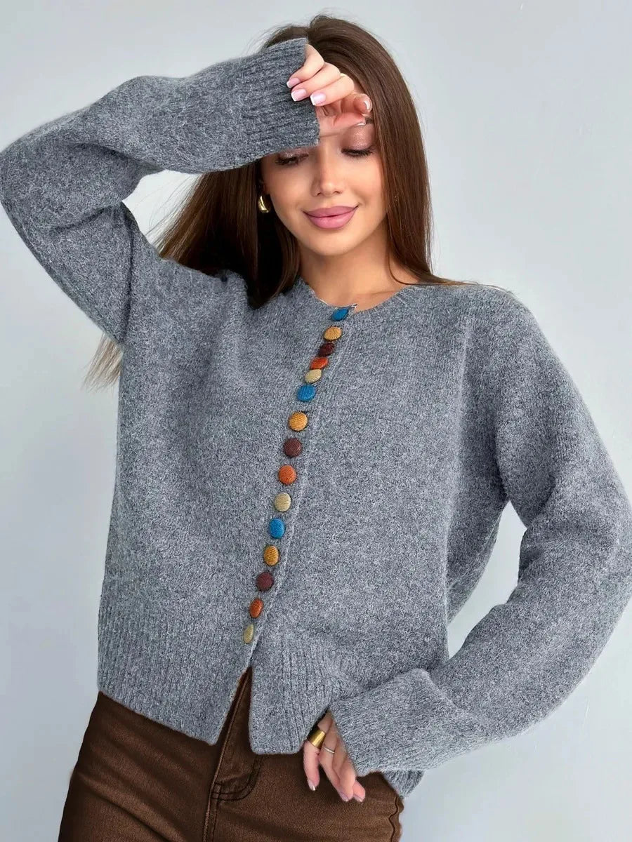 LE NOELLE | CARDIGAN CON BOTTONI ACCENTUATI