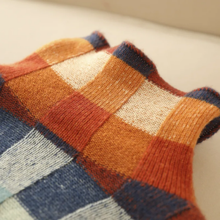 Olivia™ - Maglione a collo alto in patchwork morbido
