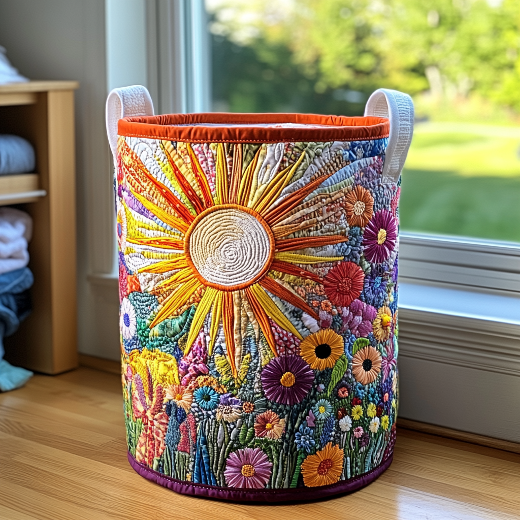 Girasoli in Fiore | Cesto portaoggetti trapuntato