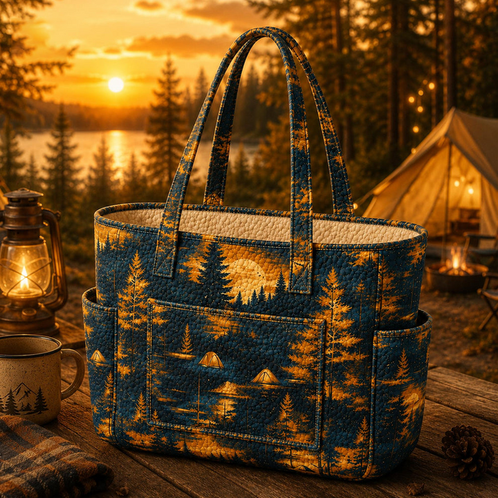 Borsa tote trapuntata per il campeggio