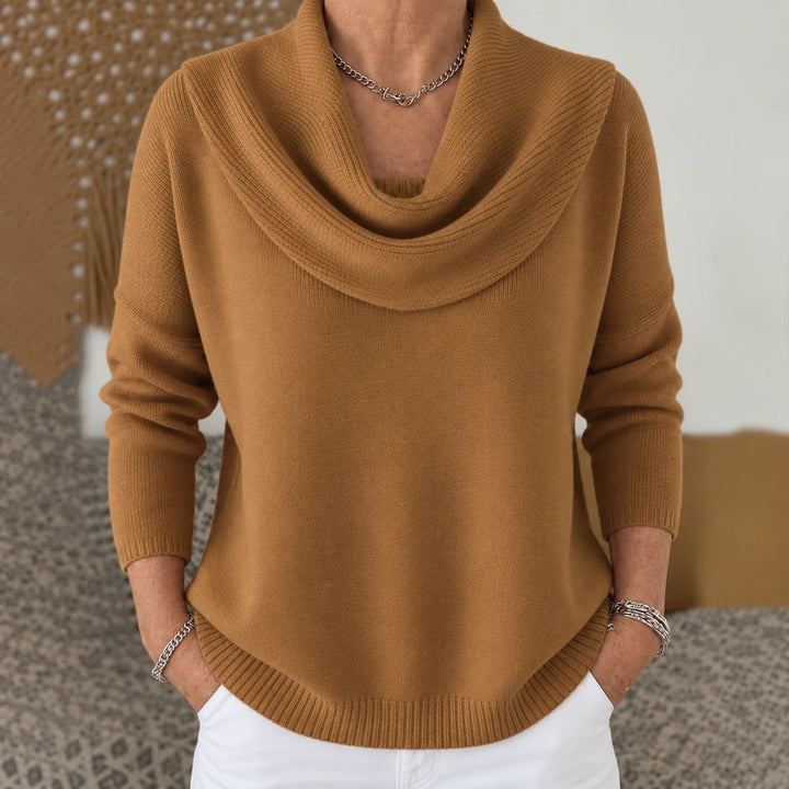 Vionne | Maglione con collo drappeggiato
