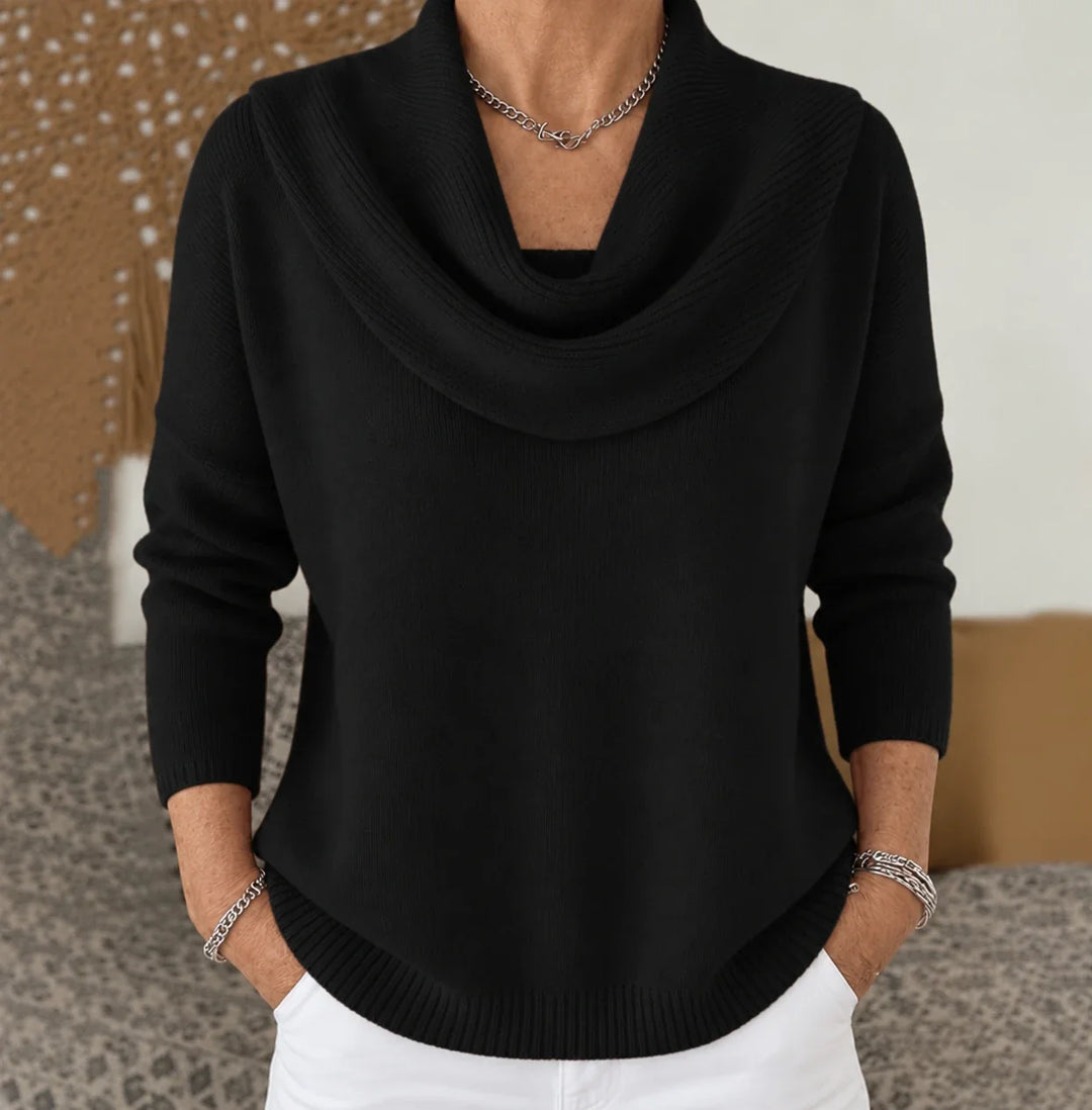 Vionne | Maglione con collo drappeggiato
