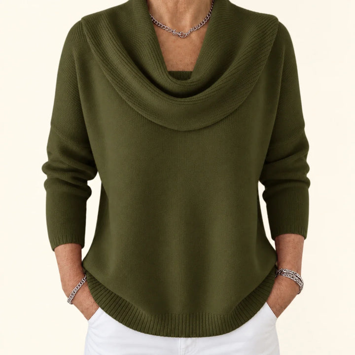 Vionne | Maglione con collo drappeggiato