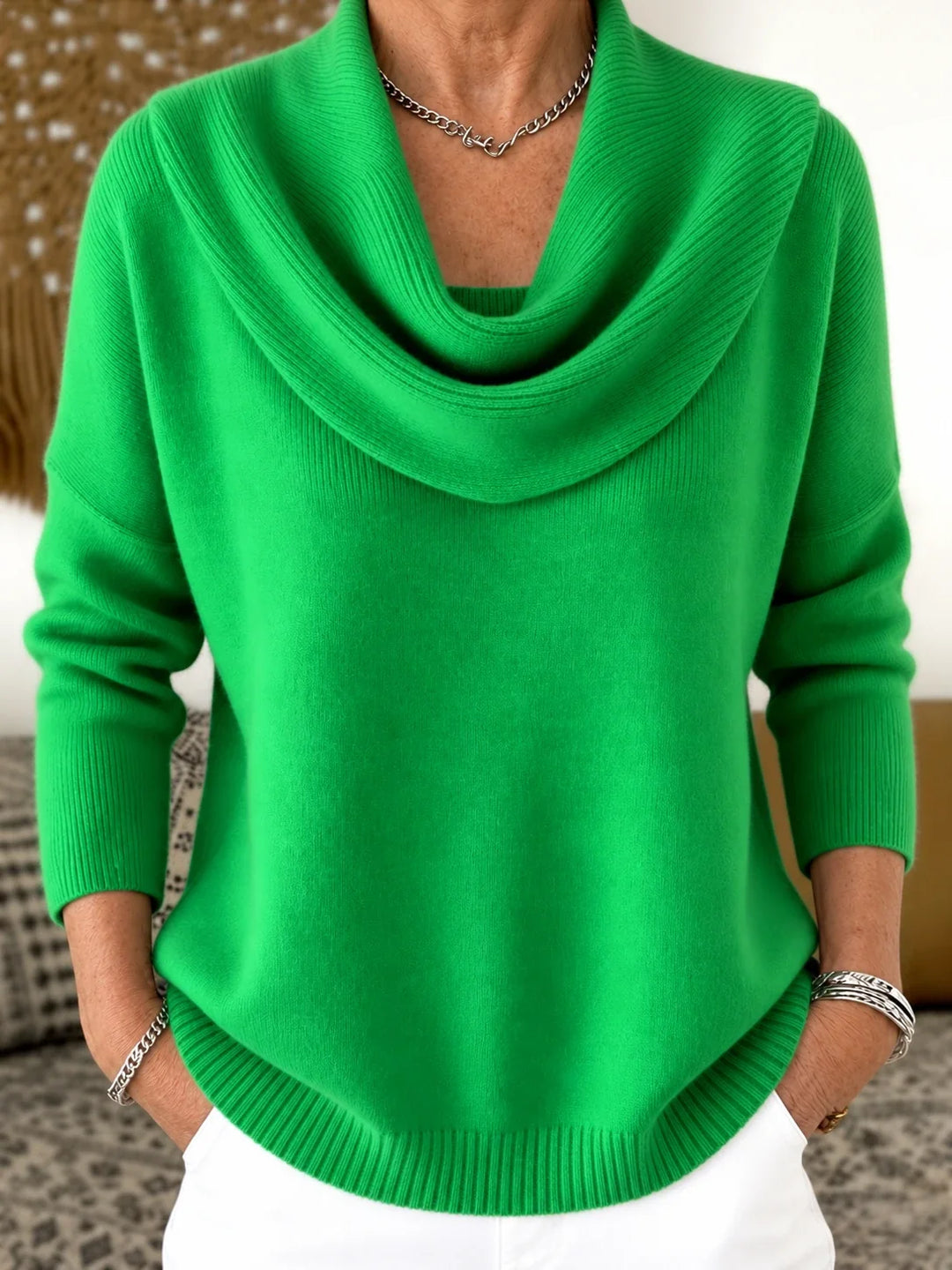 Vionne | Maglione con collo drappeggiato