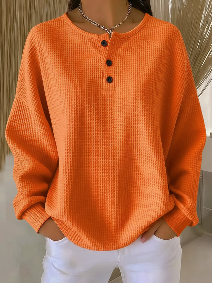 Miranda | Maglione a coste con collo Henley