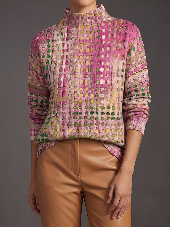 Marlee | Maglione a collo alto con pois artistici