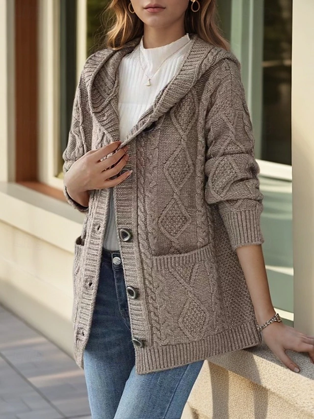 Lina™ - Cardigan Elegante in Maglia Diamante
