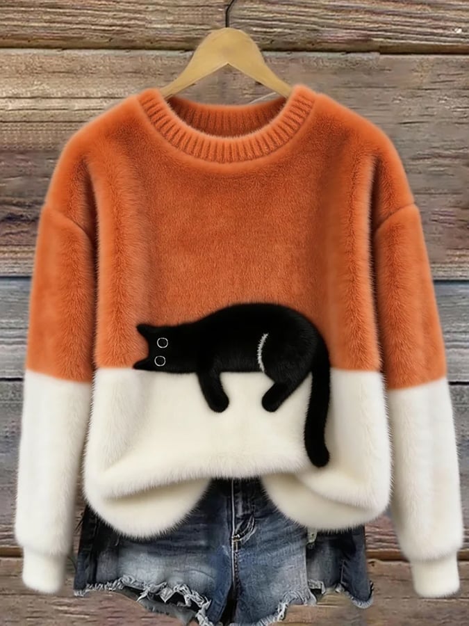 Carine | Maglione Oversize Elegante con Gatto