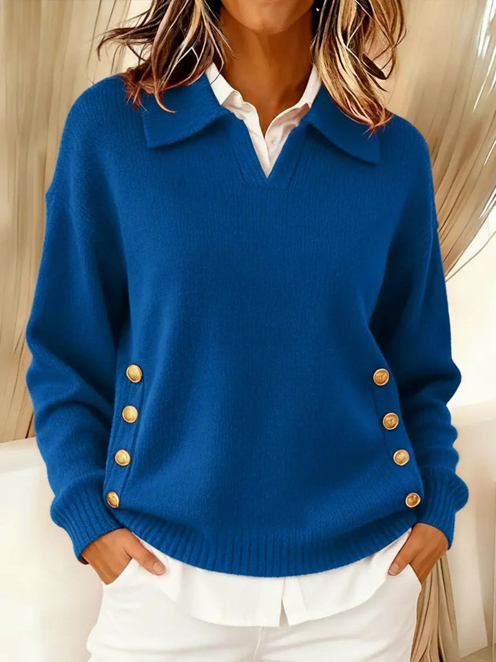 Erminia | Maglione con colletto polo bottonato