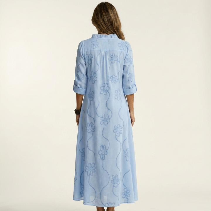 Mariam | Abito Maxi con Ricamo Floreale