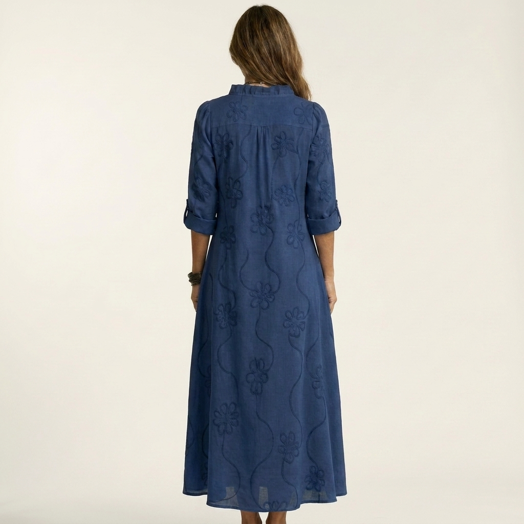 Mariam | Abito Maxi con Ricamo Floreale