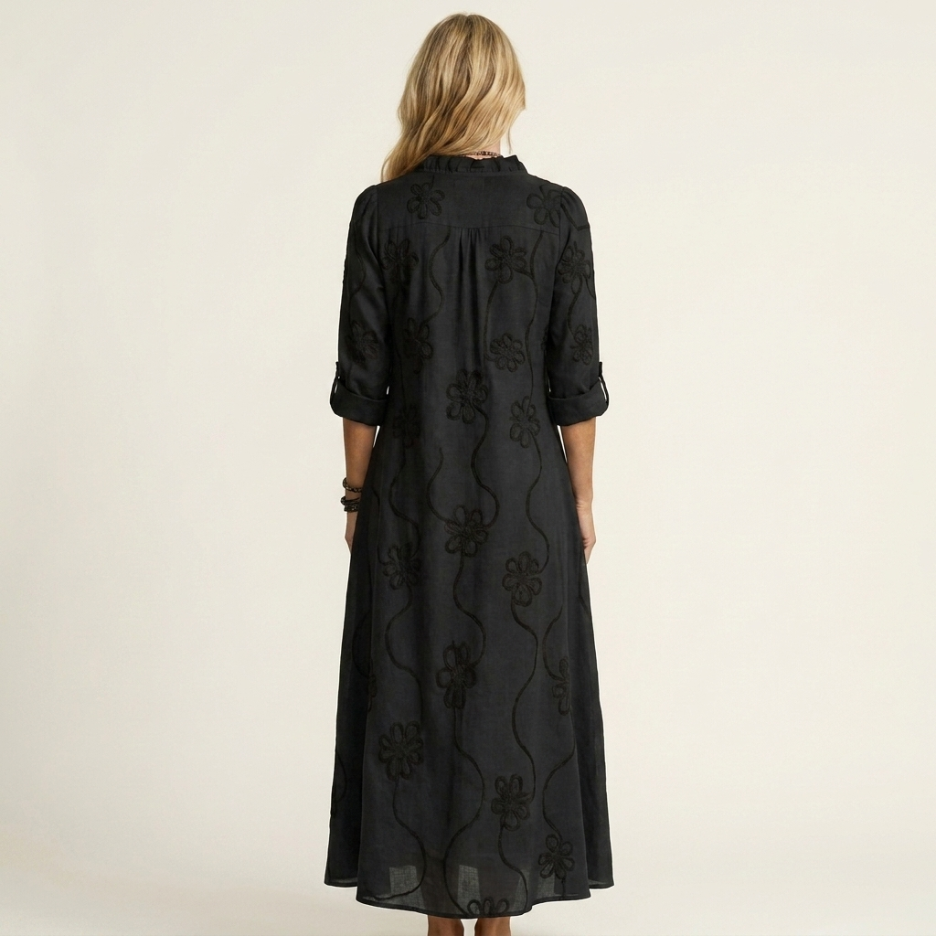 Mariam | Abito Maxi con Ricamo Floreale