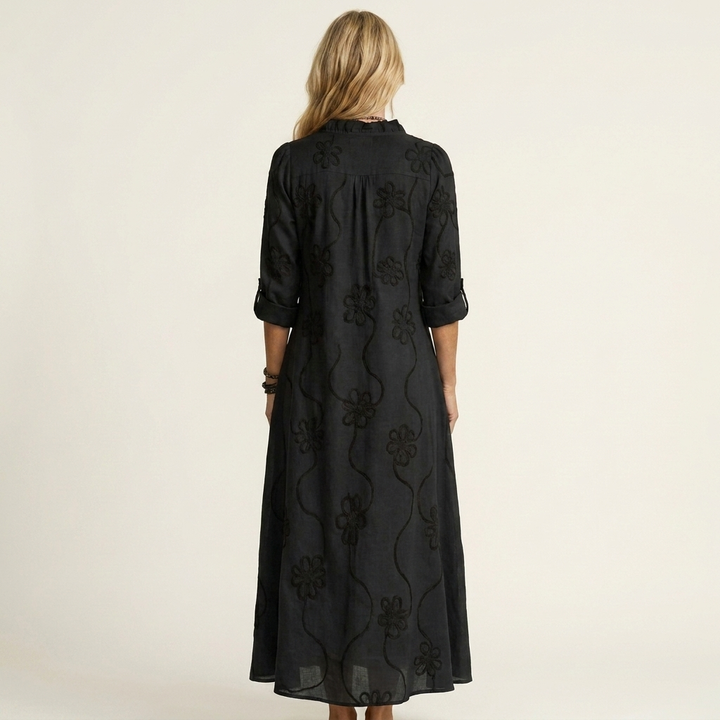 Mariam | Abito Maxi con Ricamo Floreale