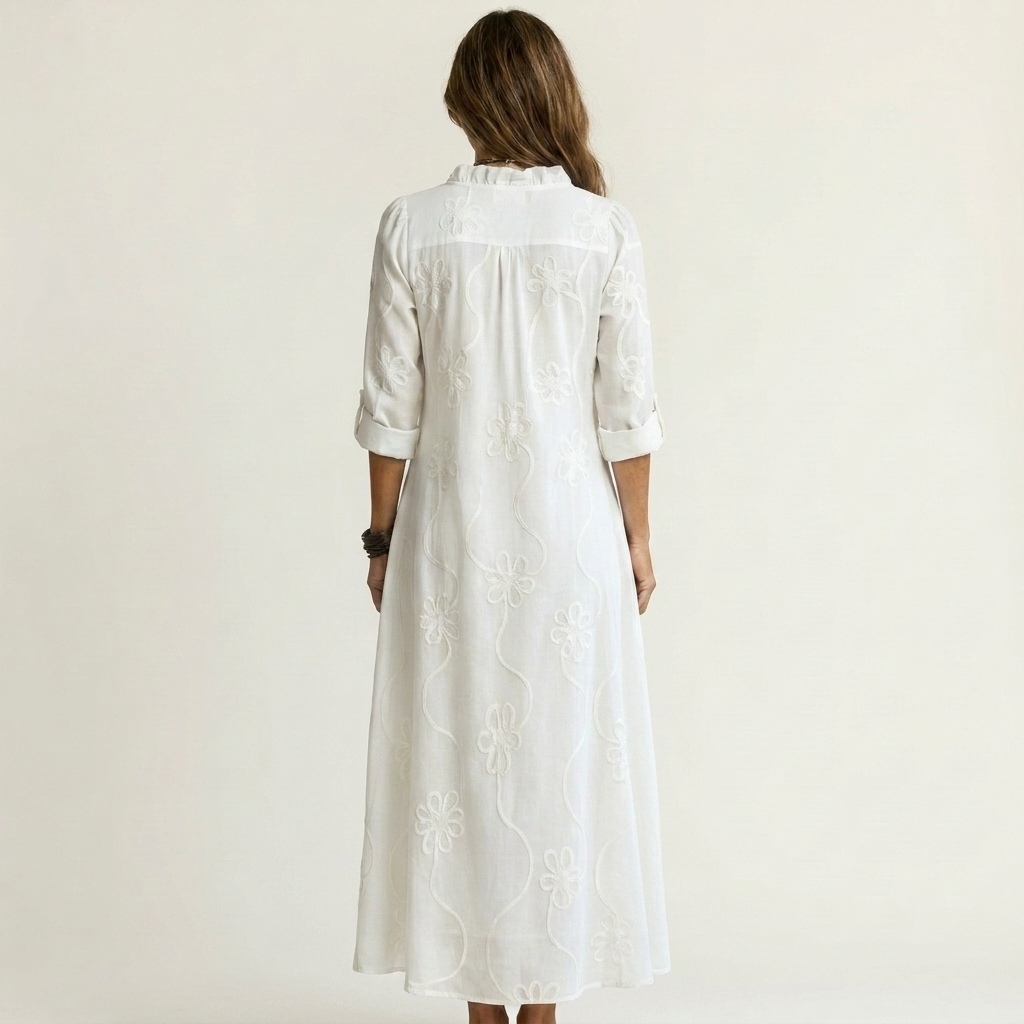 Mariam | Abito Maxi con Ricamo Floreale