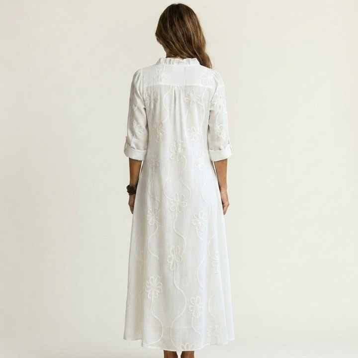 Mariam | Abito Maxi con Ricamo Floreale