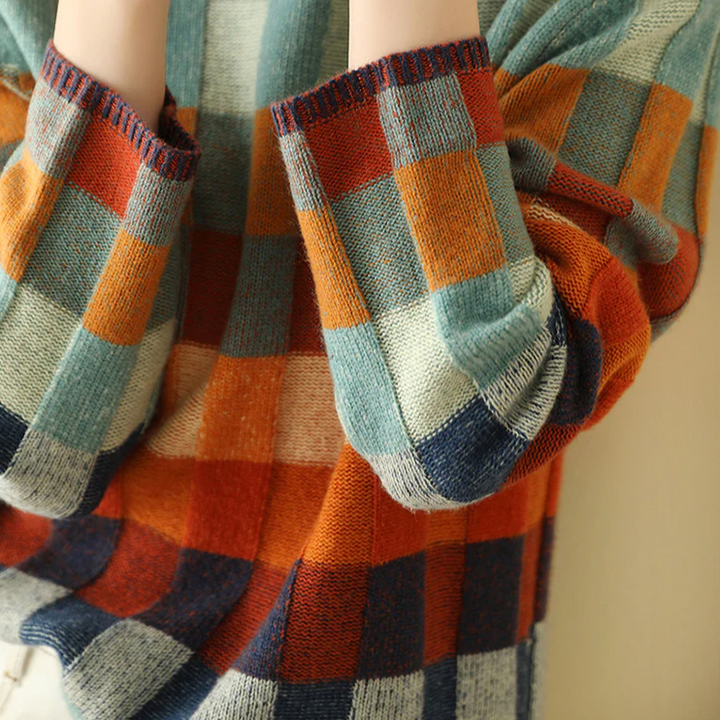 Olivia™ - Maglione a collo alto in patchwork morbido