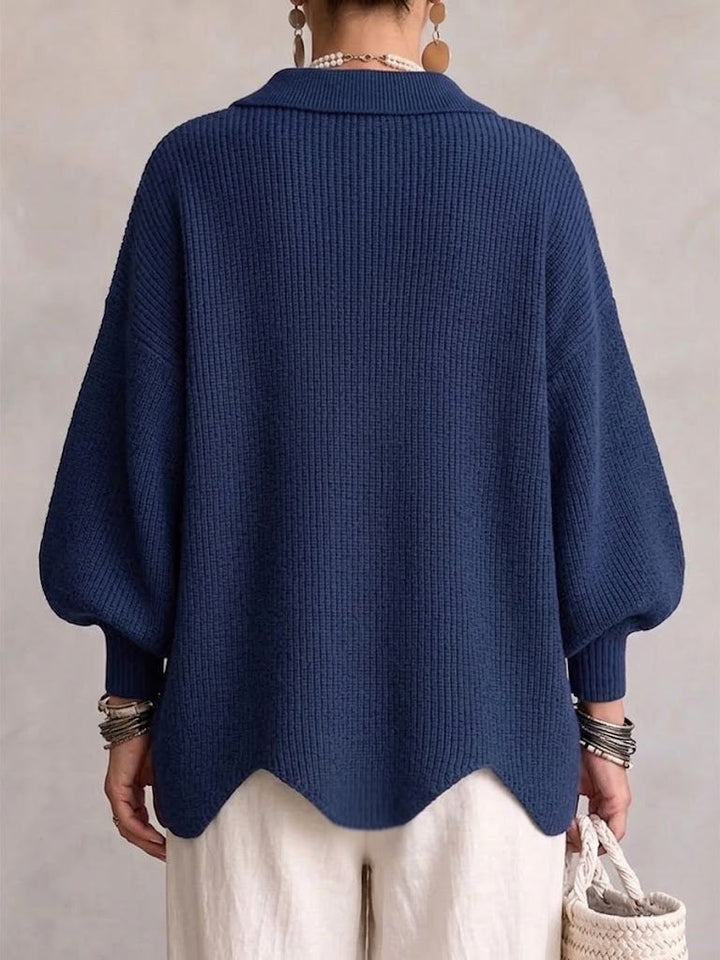Ortensia | Cardigan oversize con bottoni dorati