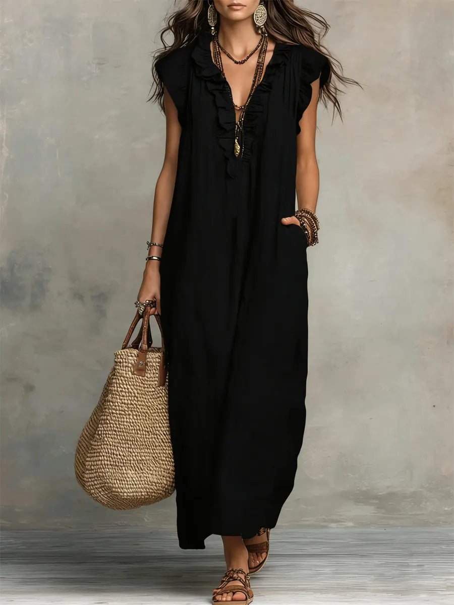 Mia | Abito Bohemien Lungo e Fluido