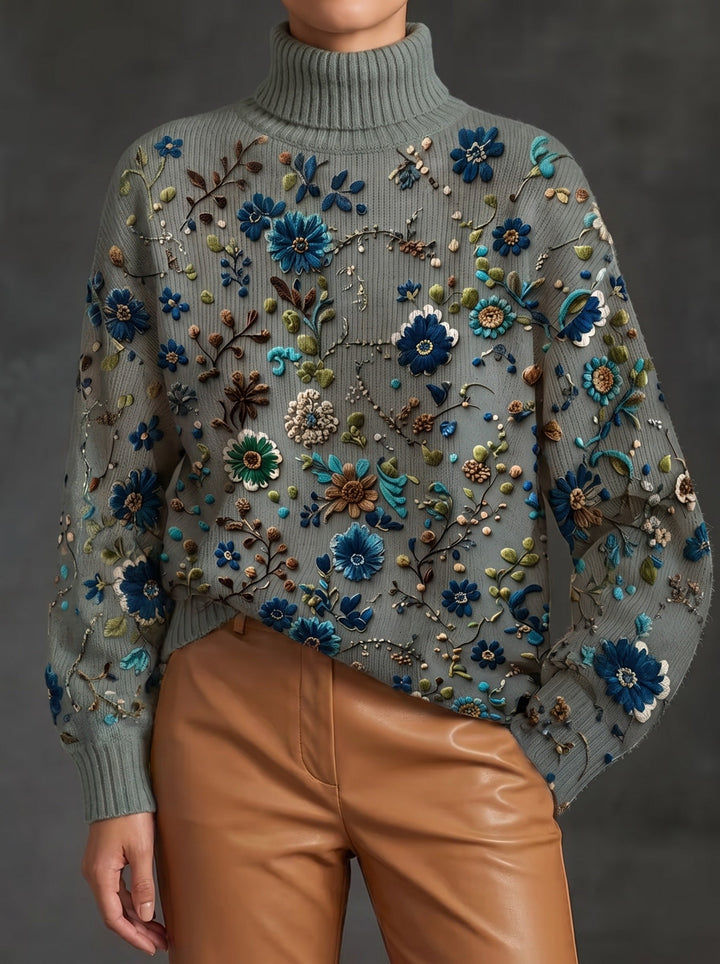 Liesel | Maglione Collo Alto Botanico