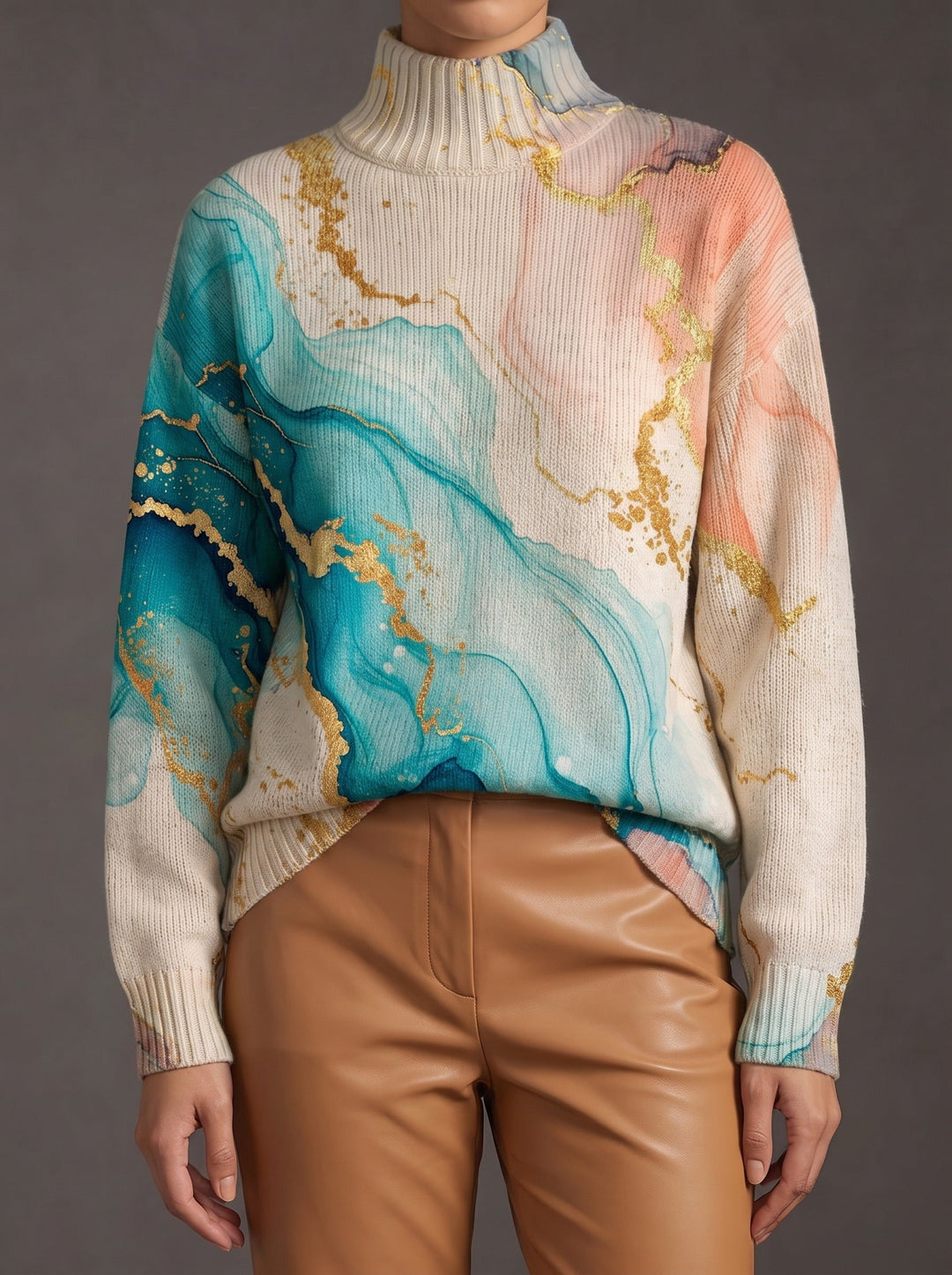Miriam | Maglione Collo Alto in Marmo